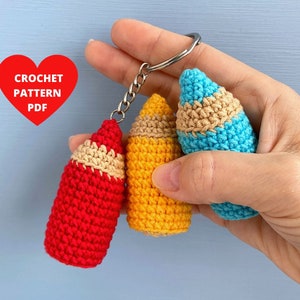 Crochet Pencil Pattern, School ornaments, Pencil keychain, amigurumi pdf pattern, back to school crochet