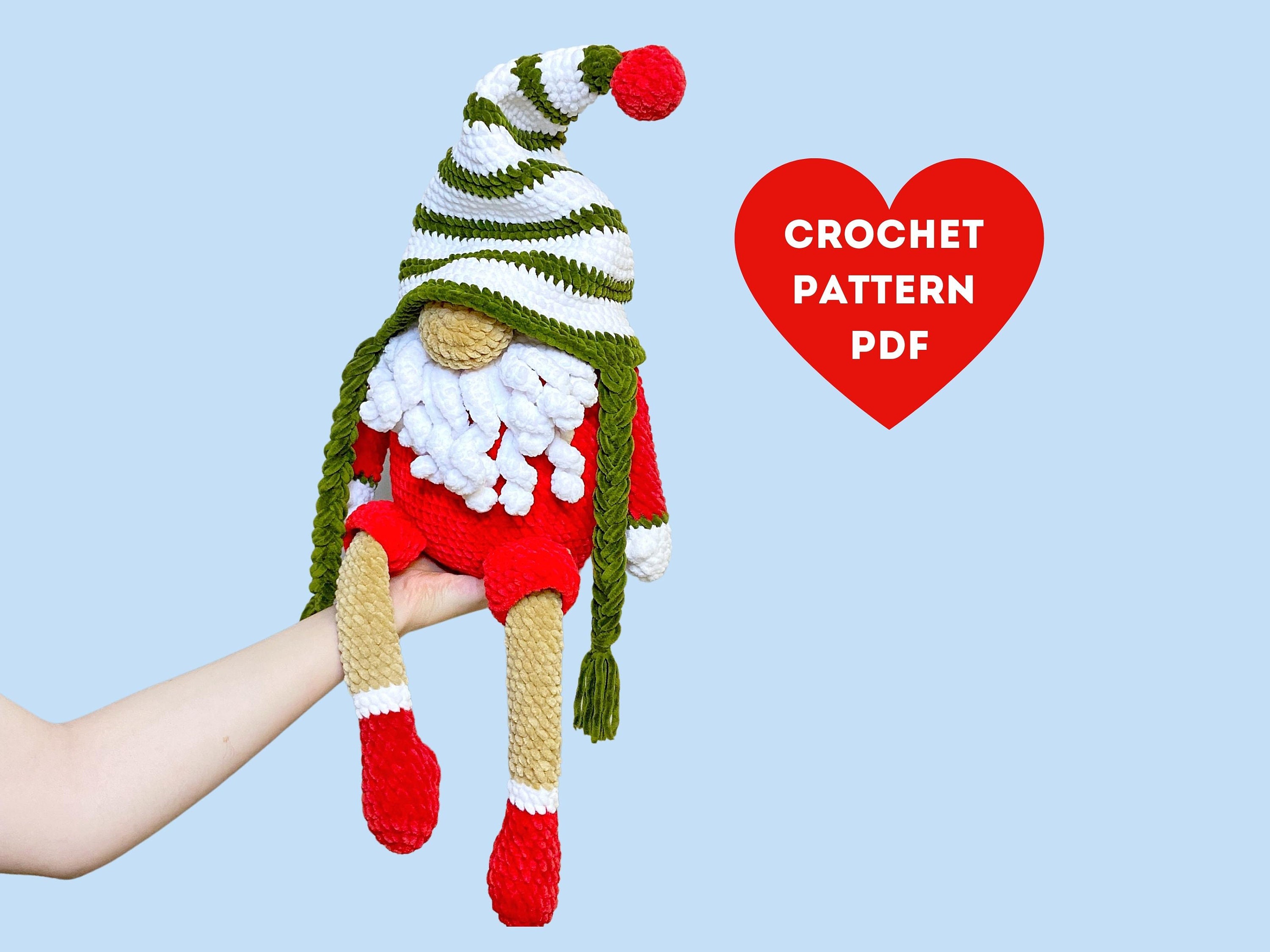 39 Christmas Gnome Crochet Patterns for Cozy Holiday Decorating 18 Big Christmas Gnome Crochet