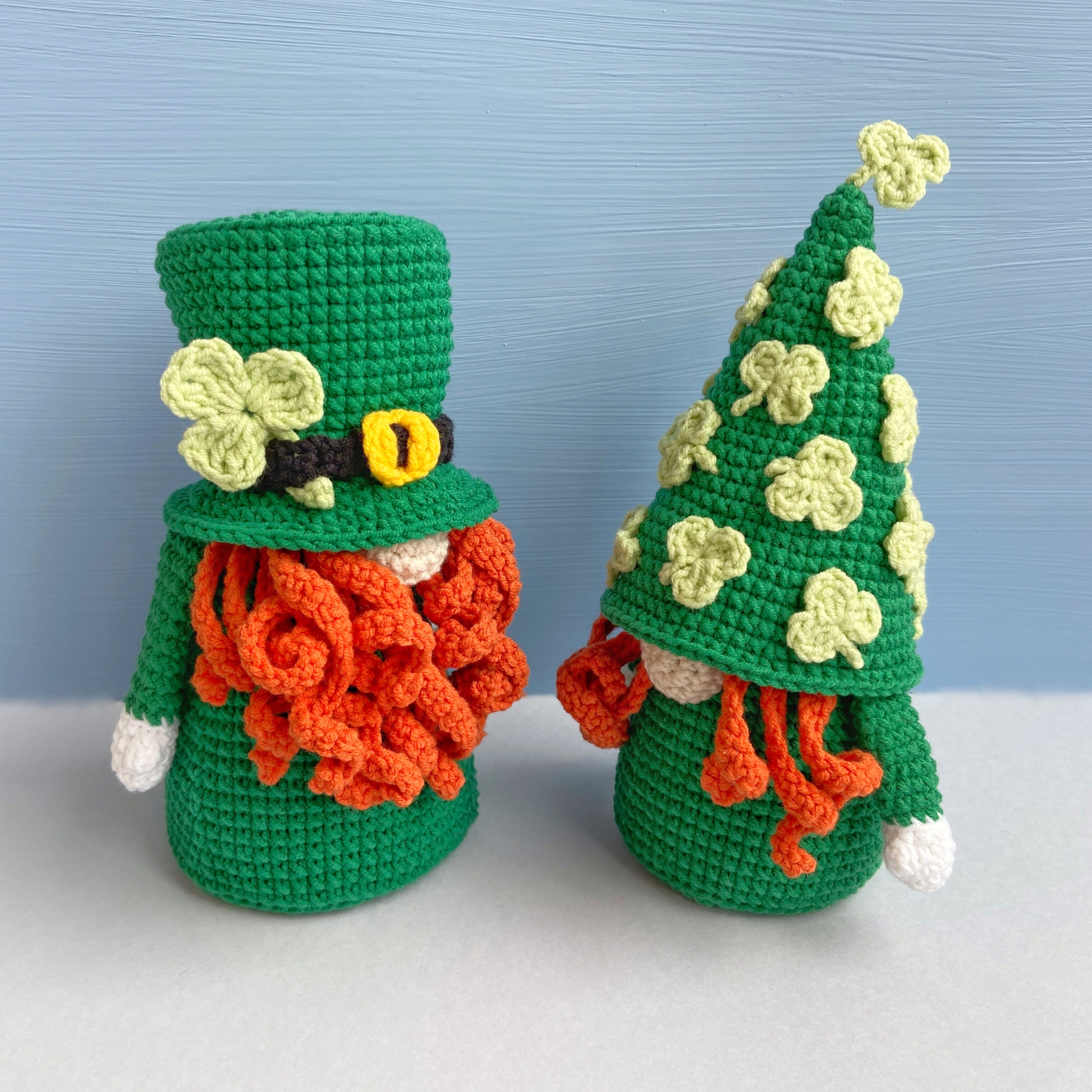 St Patricks gnomes couple crochet pattern, Holiday gnomes pdf