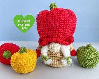 Crochet Pattern Pepper Gnome, Thanksgiving decor, Fall gnome tutorial