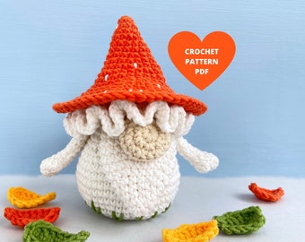 Crochet Mushroom Gnome Patterns, Fall gnomes, Thanksgiving gnomes, Autumn gnomes, Forest gnomes