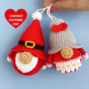 Haakpatroon Kerstkabouters, Kerstman en Mevrouw Santa pdf, Kerstboomversieringen