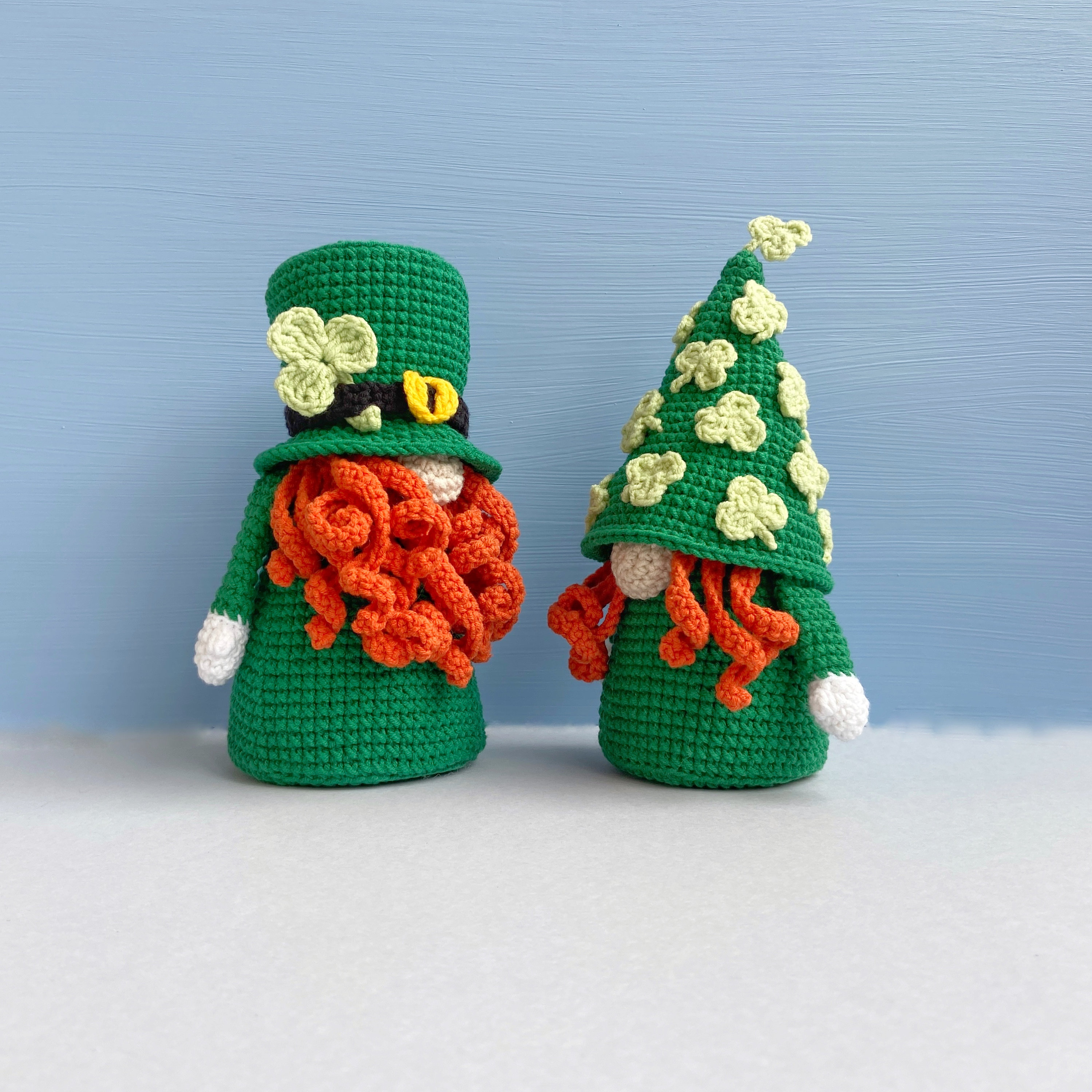 St Patricks gnomes couple crochet pattern, Holiday gnomes pdf
