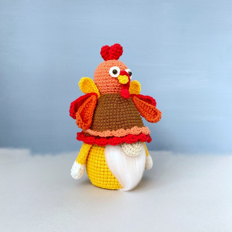 Turkey Gnome Crochet Pattern, Thanksgiving day gnome, Holiday gnome pattern PDF image 8