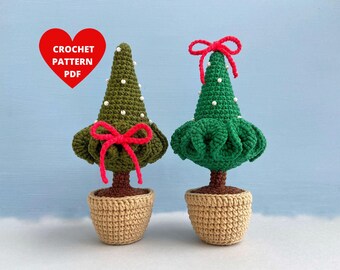 Christmas Tree Crochet patterns, Christmas Tree decor, Scandi pattern pdf, Christmas home decoration, Holiday garland, Christmas ornament