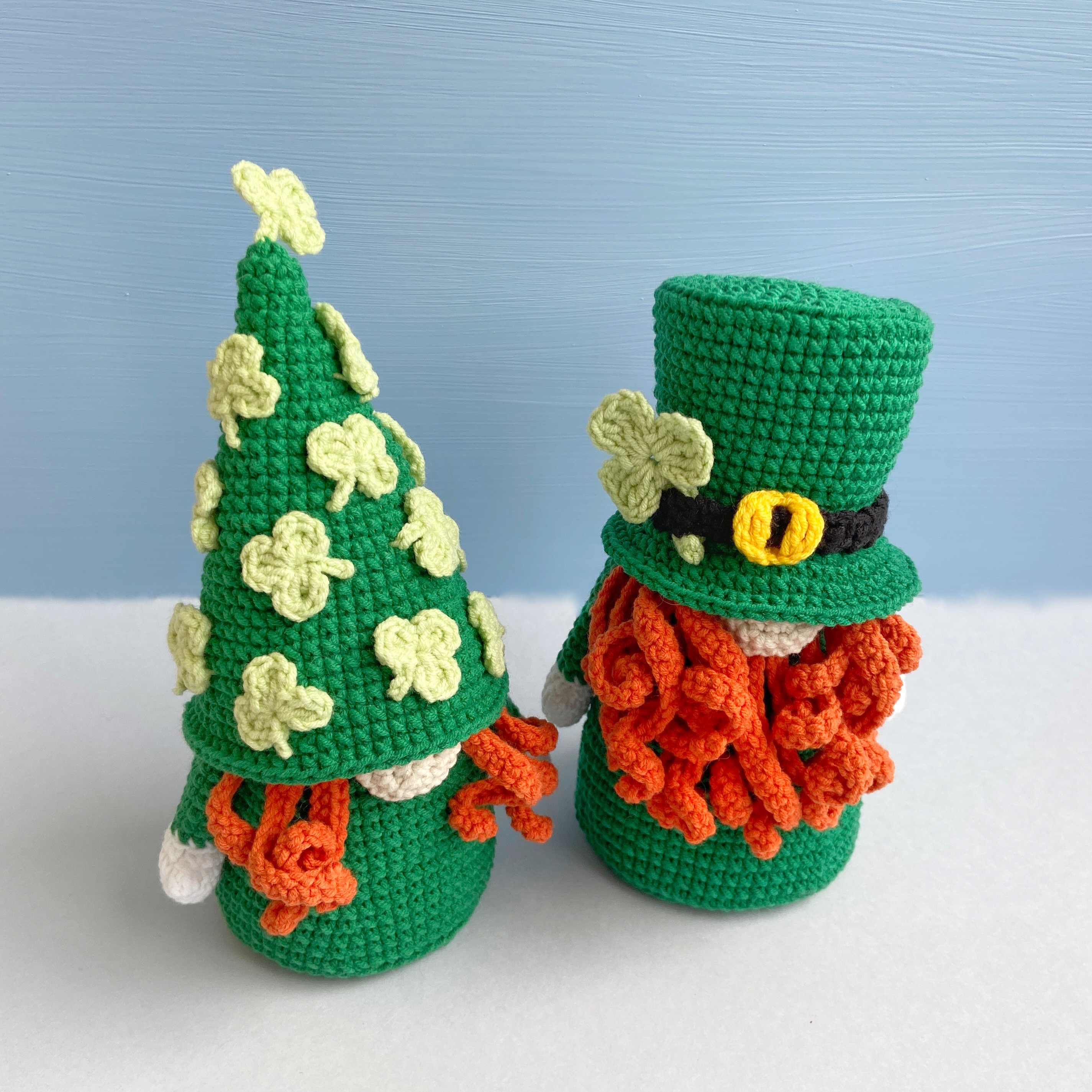 St Patricks gnomes couple crochet pattern, Holiday gnomes pdf