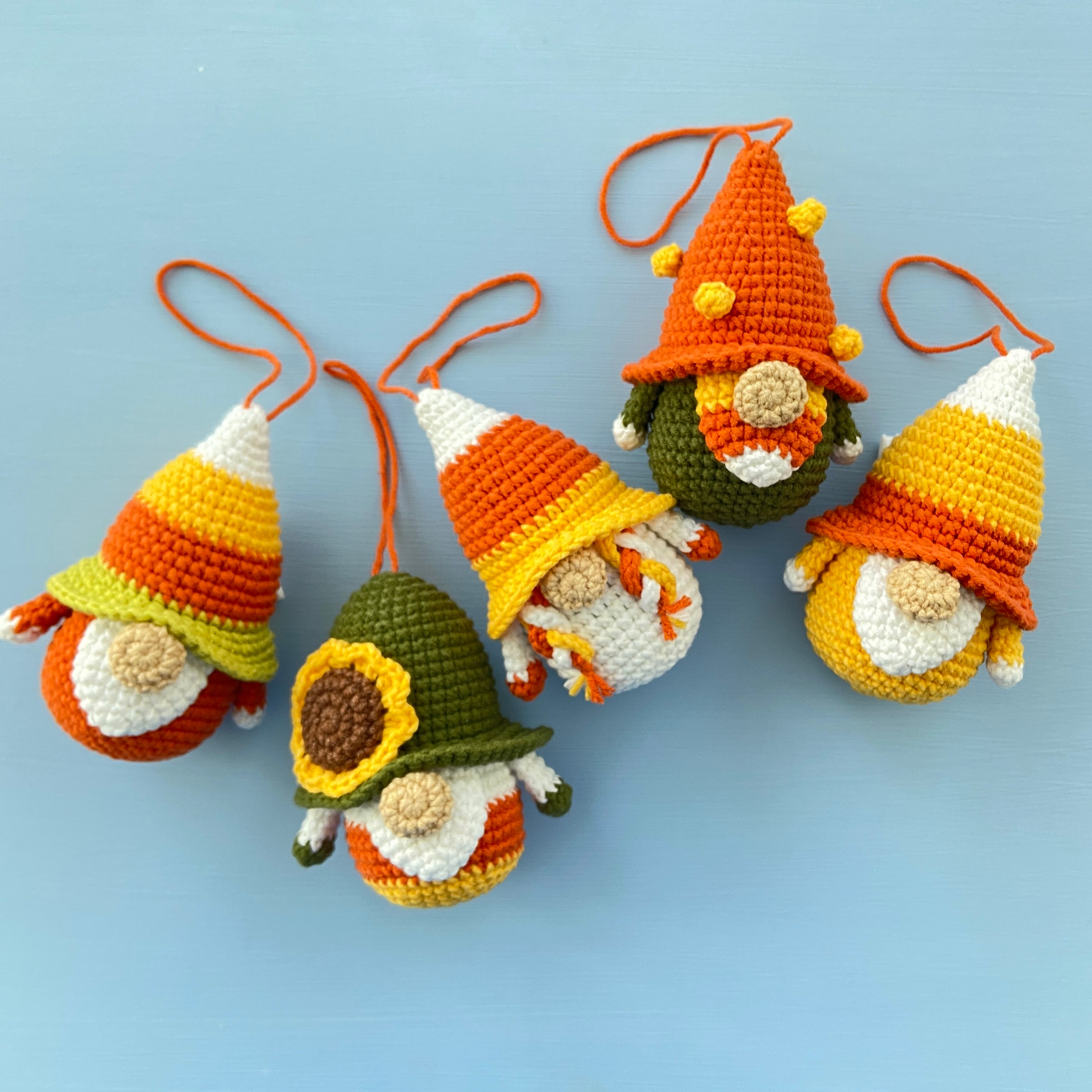 Candy Corn Gnome Crochet Pattern, Fall Gnome Garland, Thanksgiving ...