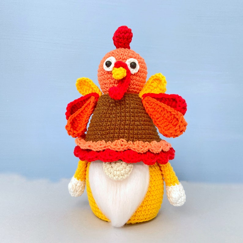 Turkey Gnome Crochet Pattern, Thanksgiving day gnome, Holiday gnome pattern PDF image 7