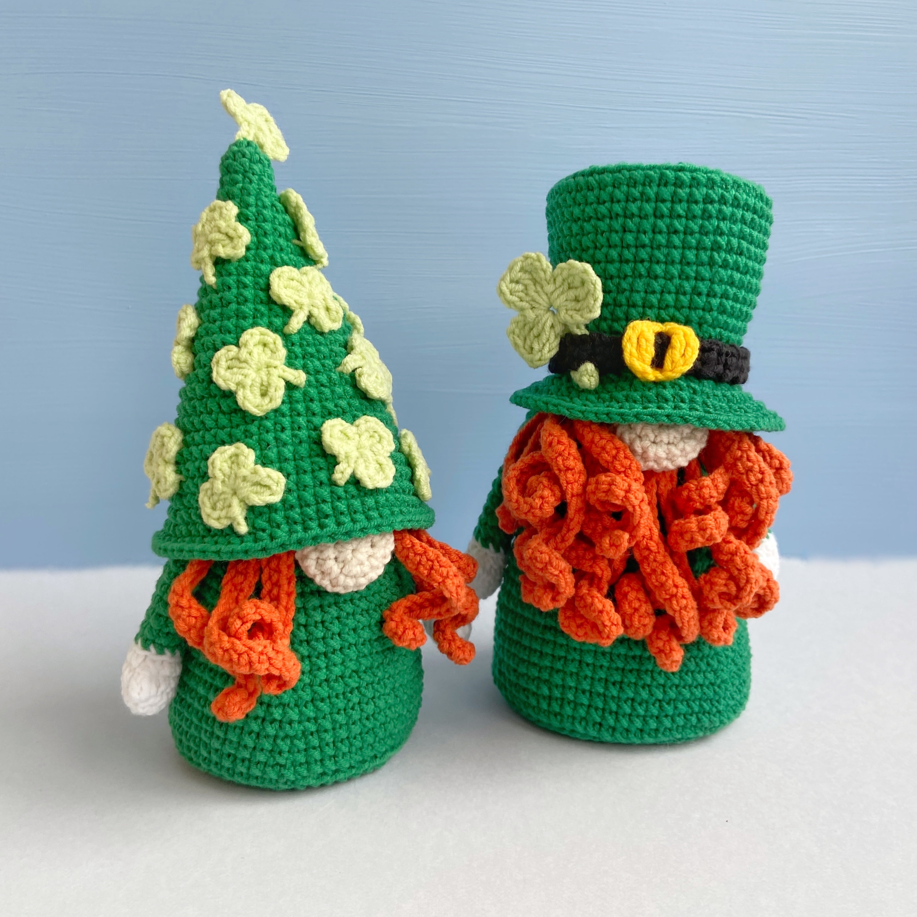 St Patricks gnomes couple crochet pattern, Holiday gnomes pdf