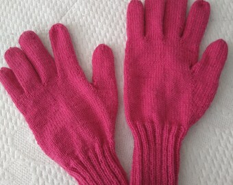 Fingerhandschuhe - pink! - handgestrickt - Gr. M