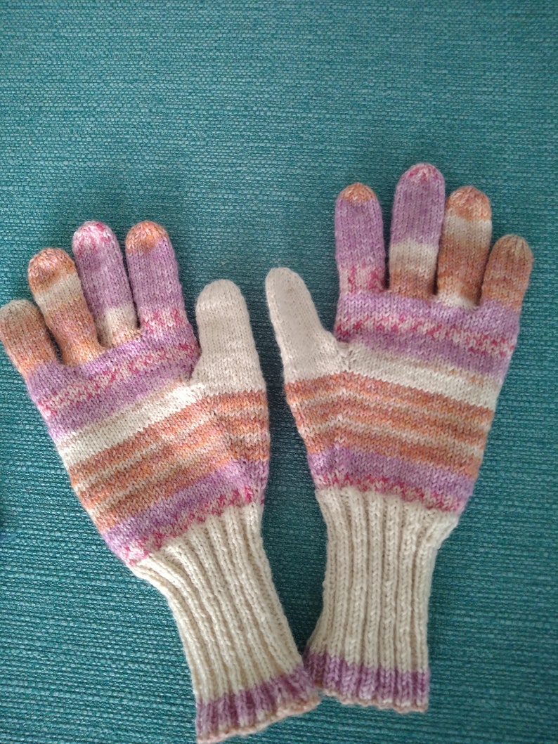 Fingerhandschuhe handgestrickt Gr. M Bild 4