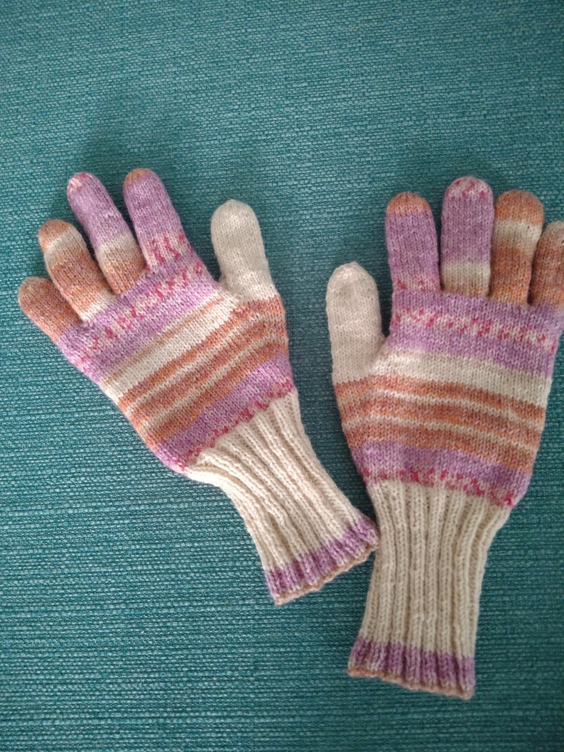 Fingerhandschuhe handgestrickt Gr. M Bild 3