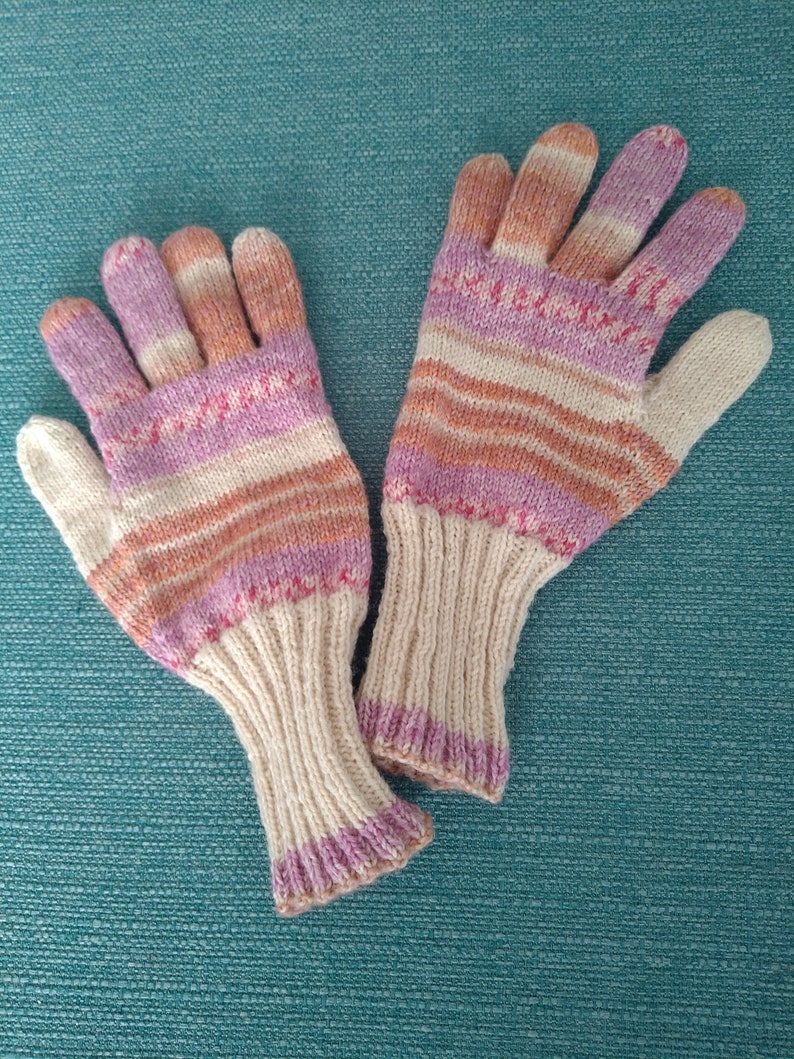 Fingerhandschuhe handgestrickt Gr. M Bild 2