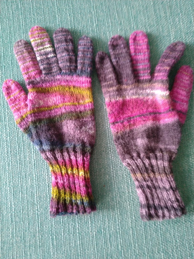 Wollfingerhandschuhe -handgestrickt - Gr. M