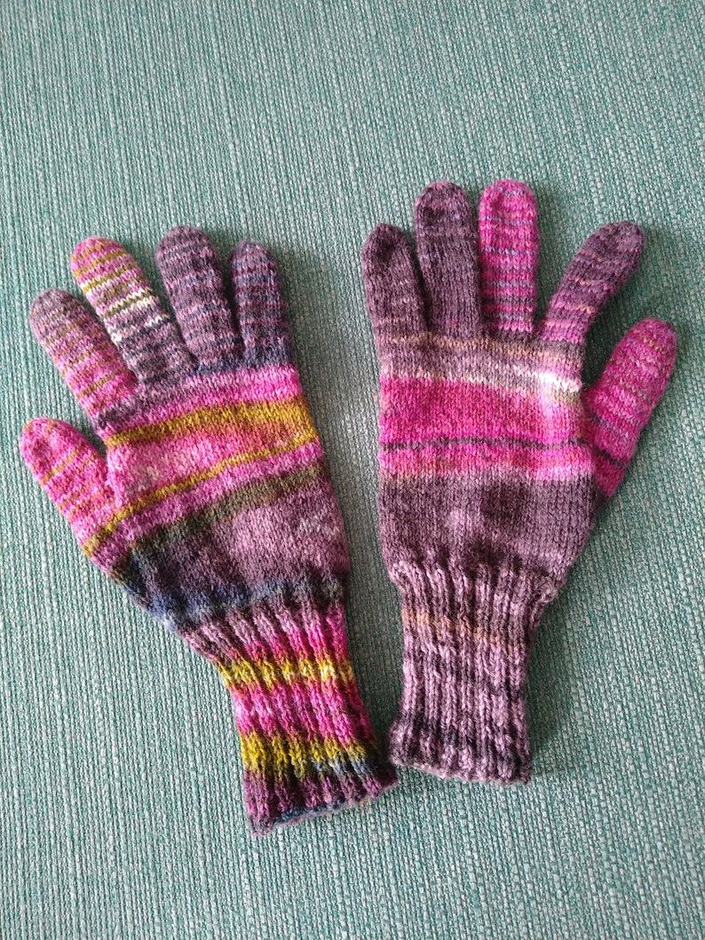 Fingerhandschuhe handgestrickt Gr. M Bild 3