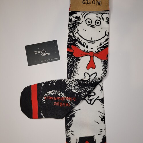 Fun Christmas Dr Seuss Cat in the Hat Style Socks Etsy
