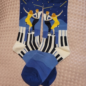 Fun La La Land City Of Stars Ryan Gosling Film Socks Fim Geek Gift