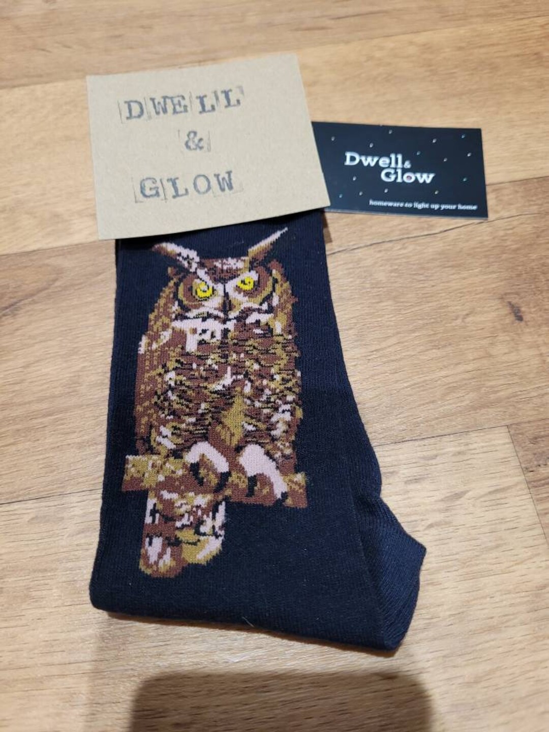 Happy Fun Owl Socks Bird Socks Cute Brown Tawny Owl Perfect Bird