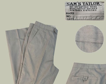 1950s Bespoke Tailored Leisure Trousers by Legendary “Sam’s Tailor” in Hong Kong – W 37 L 30 in – Atomic|Rockabilly|Mod|Mid-century