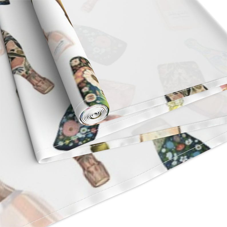 Table Runner Bright Champagne Bottles Celebration, Home Decor, Dining