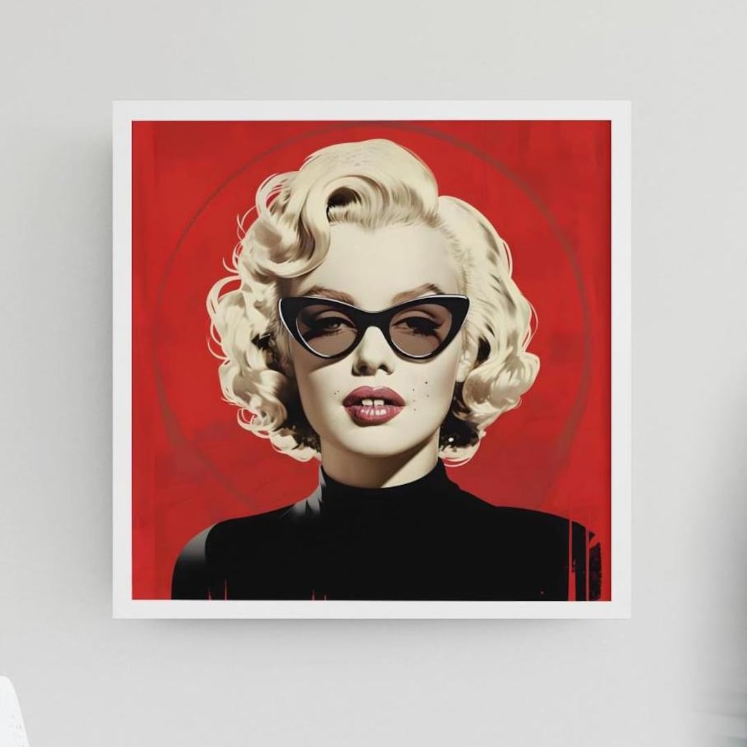 Marilyn Monroe Red Pop-art Style Wall Art Print. Ideal for Home Decor ...
