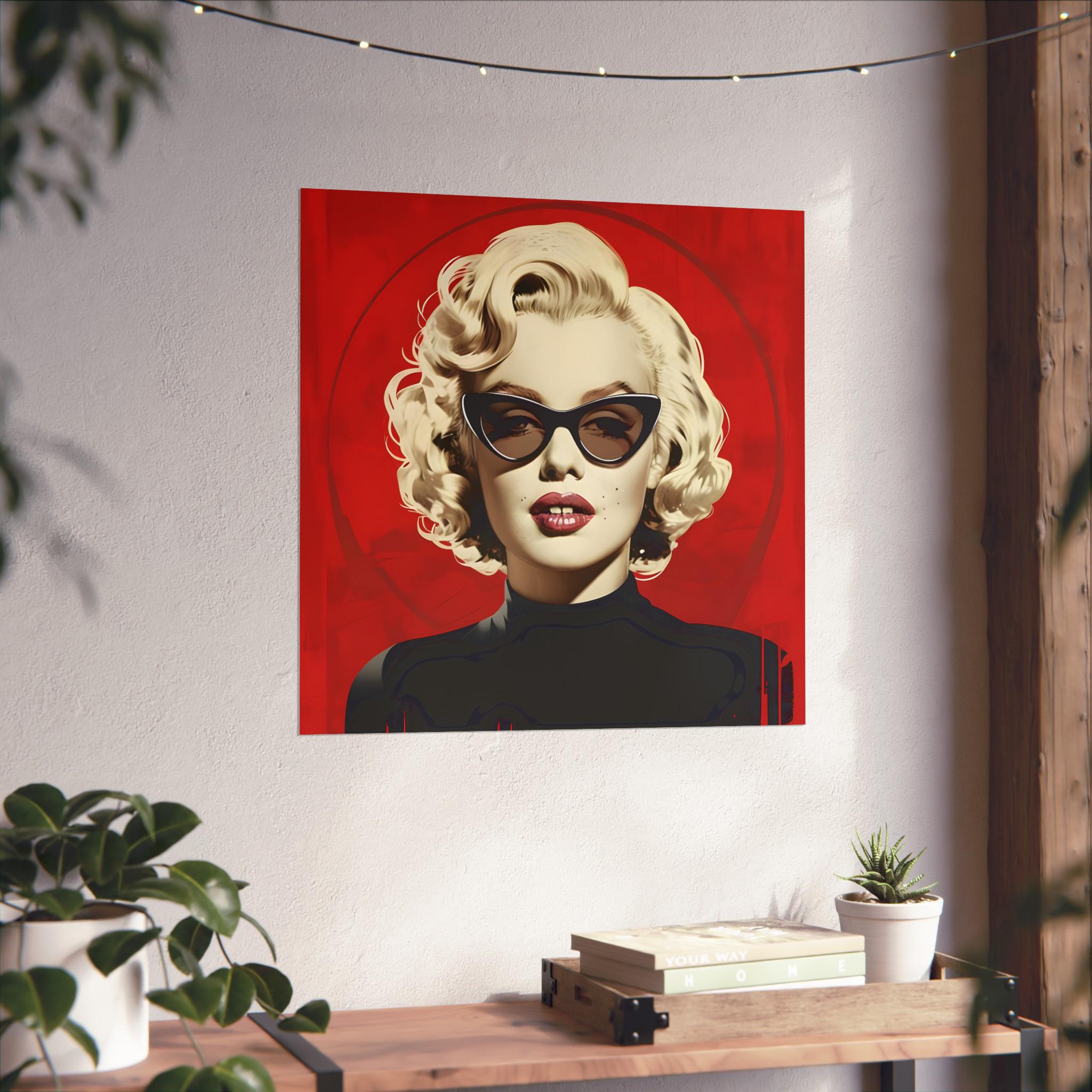 Marilyn Monroe Red Pop-art Style Wall Art Print. Ideal for Home Decor ...