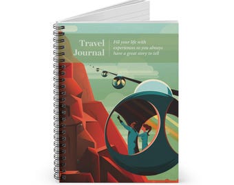 Travel Journal - Spiral Notebook, Ruled Line Paper (6" x 8")