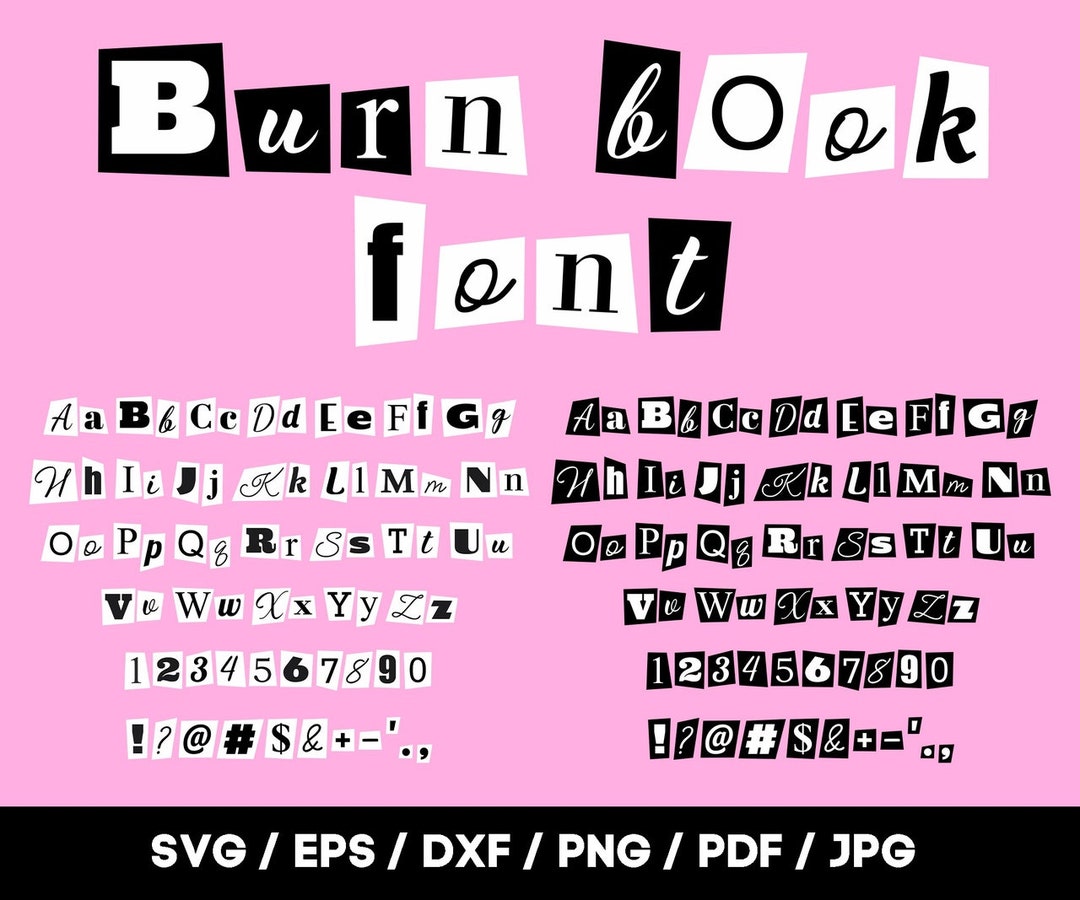 Burn Book Font Burn Book Letters Burn Book SVG Full - Etsy Australia