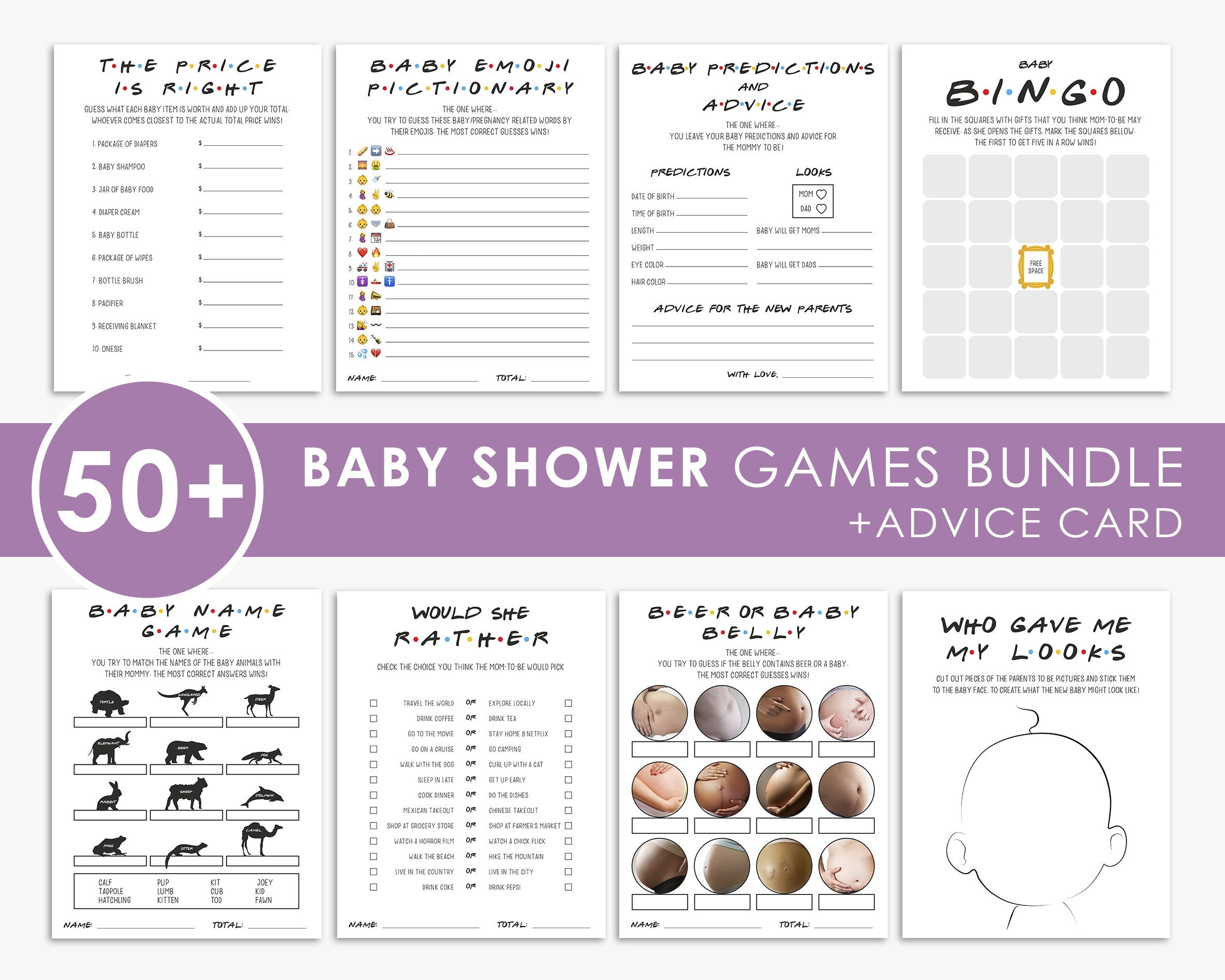 Friends Baby Shower Games BUNDLE Gender Neutral Baby Shower - Etsy Friends Baby Shower Games BUNDLE Gender Neutral Baby Shower - Etsy