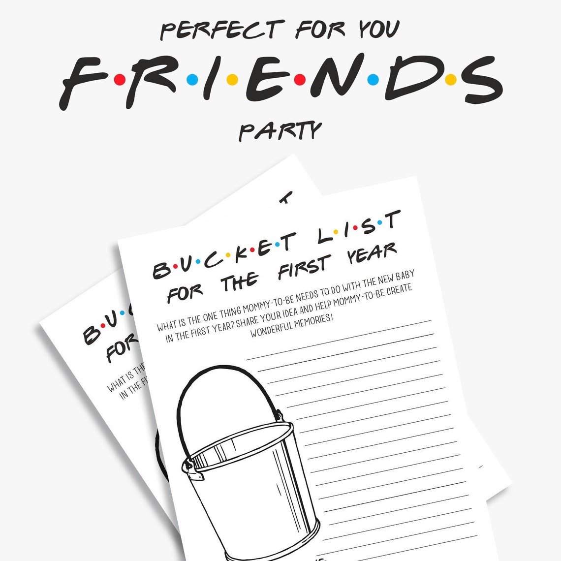 Friends Baby Shower Game Baby Bucket List Friends Theme Etsy