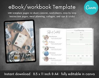 eBook + workbook Template | Customize & Edit in Canva | Workbook Course Template Coach Lead Magnet Multipurpose General Lifestyle Influencer