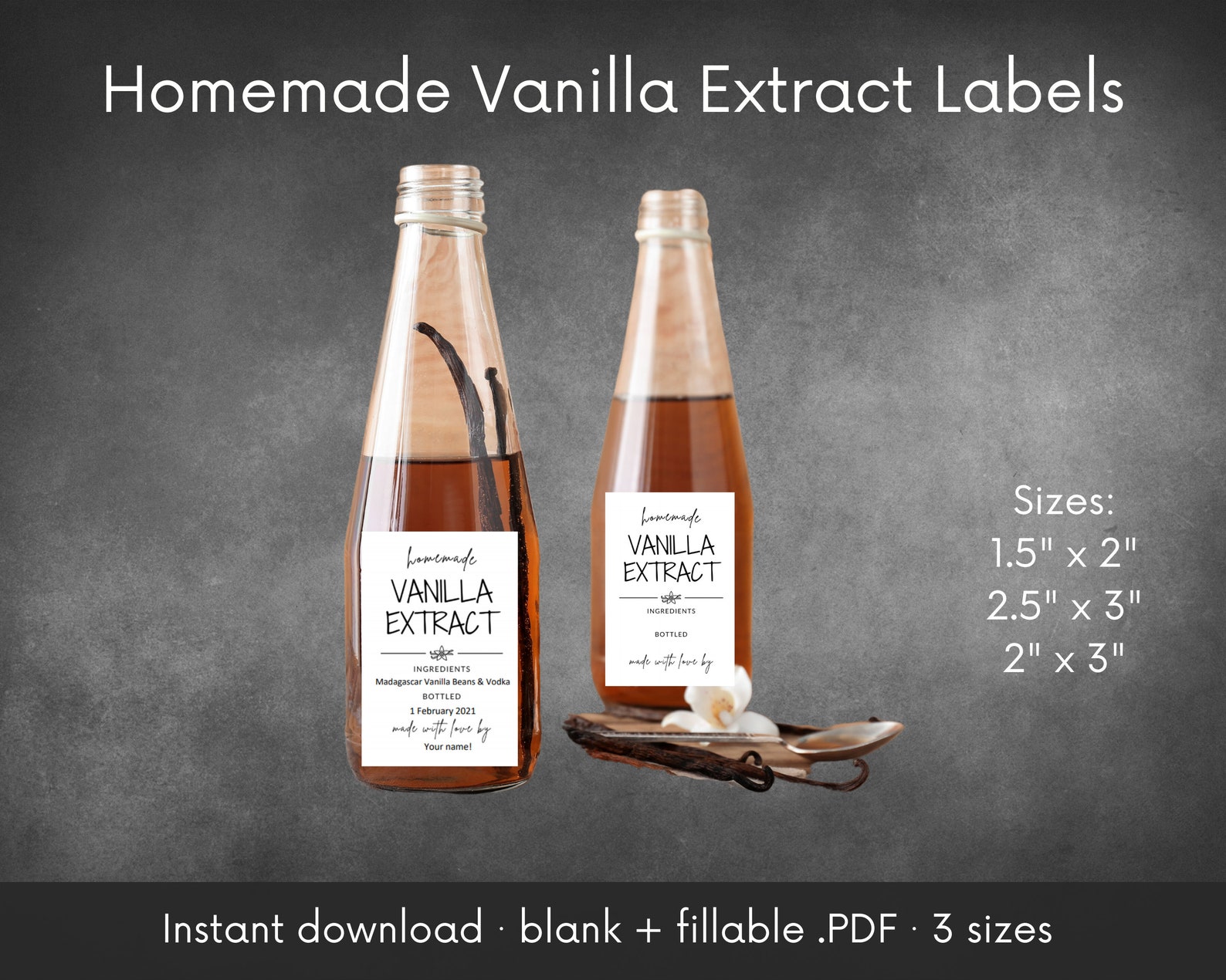 Vanilla Extract Labels Personalized Extract Stickers Etsy