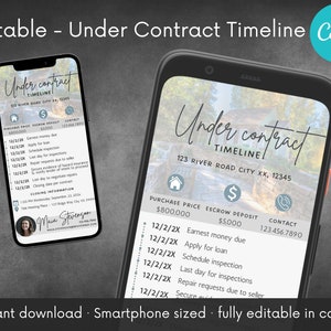 Textable Under Contract Template | Home Buying Selling Timeline Checklist | Realtor Schedule | Customize & Edit in Canva | Digital download