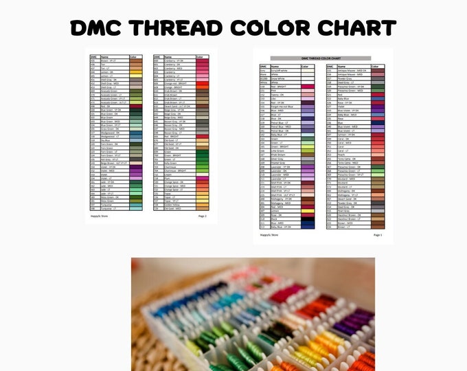 Printable DMC Thread Color Chart - Etsy