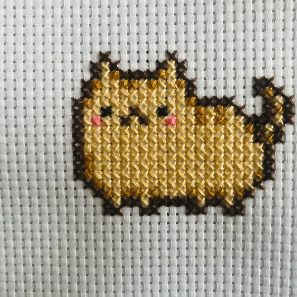 Cute cat cross stitch pattern PDF, Modern cross stitch, Beginner cross stitch pattern, Easy cute pattern for kids