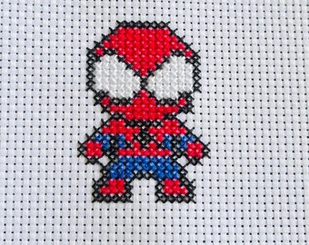 Cute Spider man cross stitch pattern PDF, Modern cross stitch, Beginner cross stitch pattern, Easy cute pattern for kids