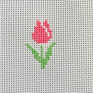 Tulip flower cross stitch pattern PDF, Modern cross stitch, Beginner cross stitch pattern, Easy cute pattern for kids