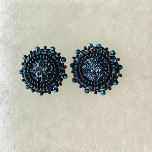 Blue Beaded Studs