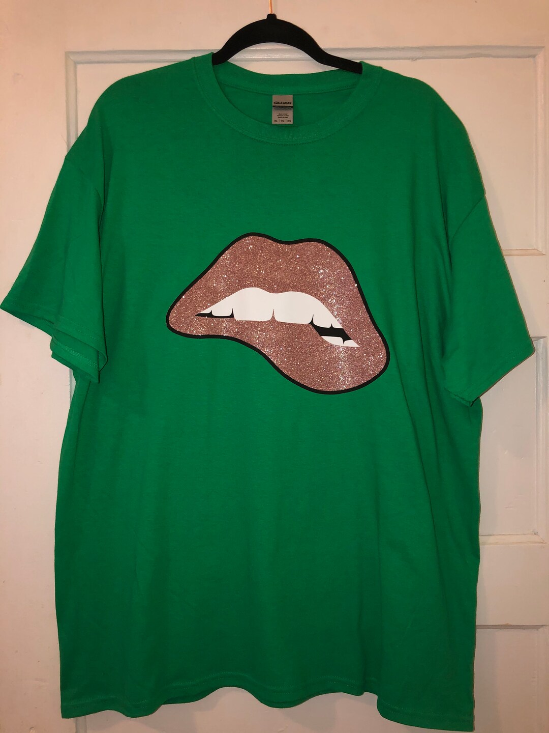 Pink Glitter Lips Tshirt Etsy