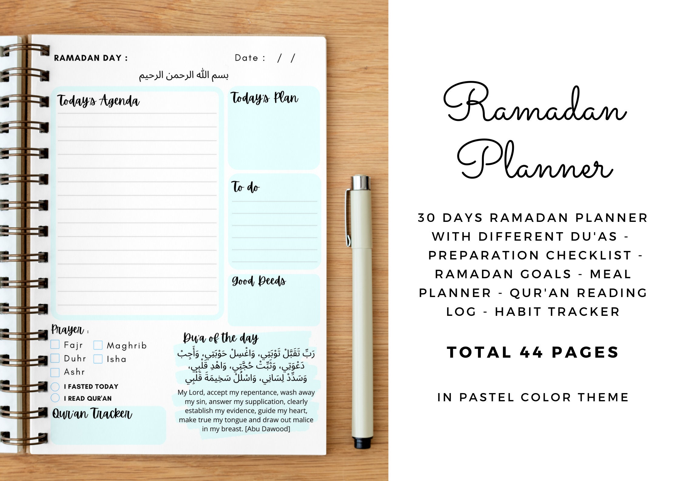 A Ramadan Planner Ramadan Journal Muslim Planner Printable Etsy