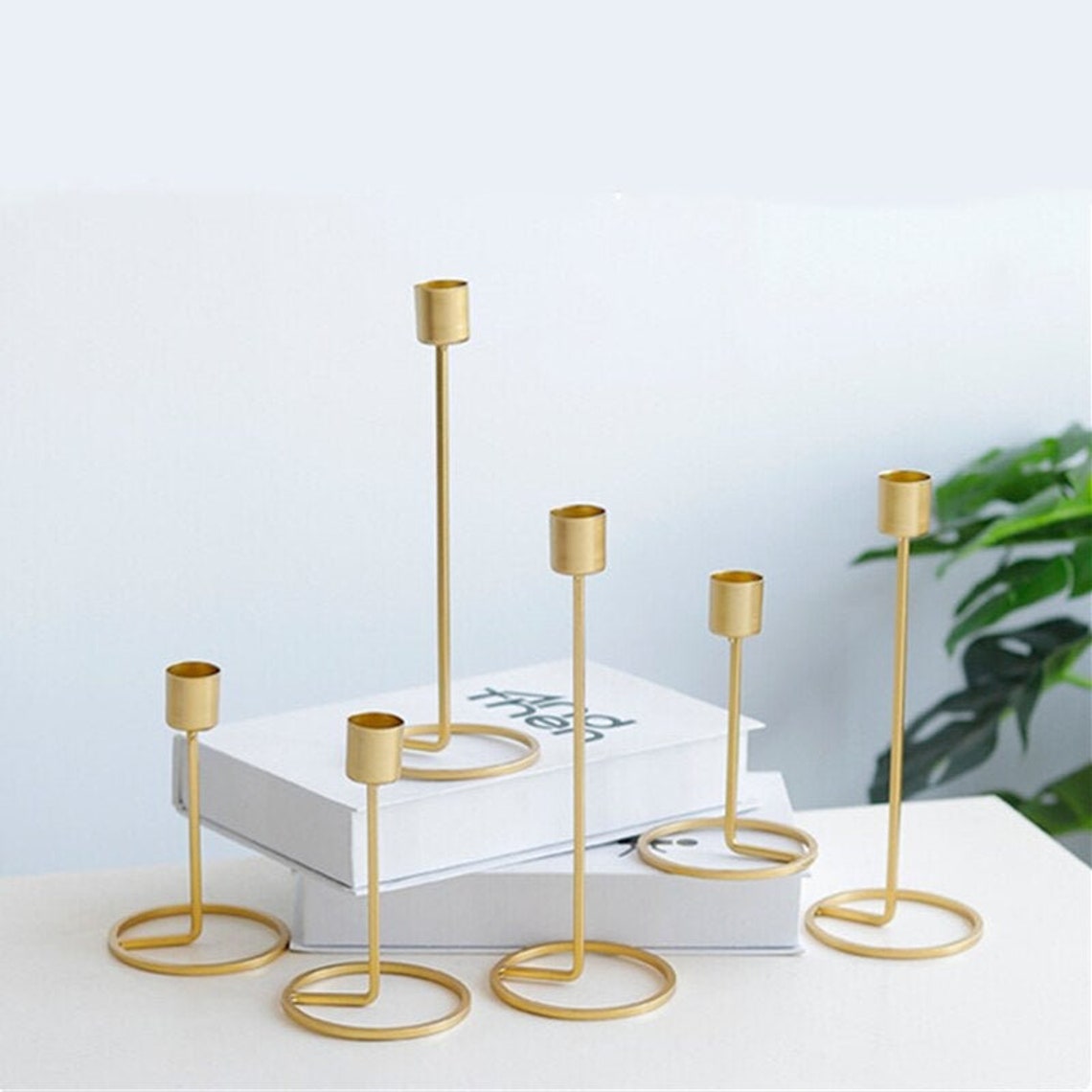 Candle Holders Gold Metal Candlestick Holder Home Decor Etsy