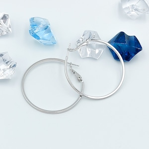Thin Hoop Earrings, Big Silver Hoop Earrings, Lightweight Hoops, Silver Hoops, Skinny Hoop Earrings, Perfect Gift for Her