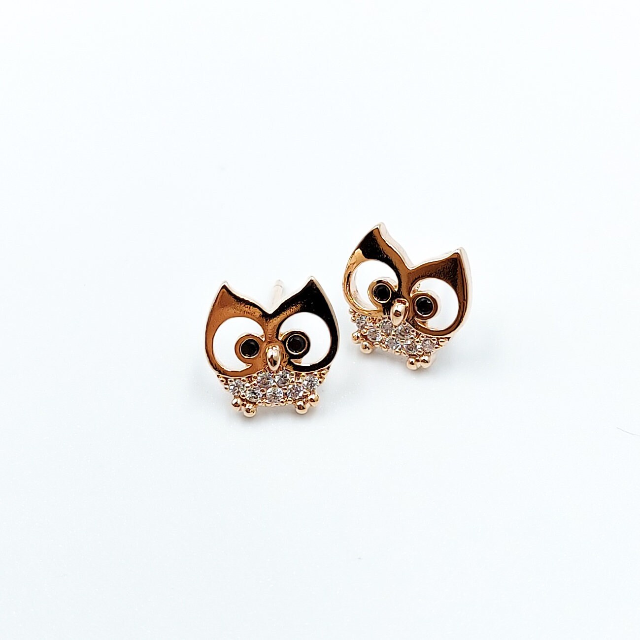 Owl Stud Earrings Gold Owl Earrings Rose Gold Owl Earrings Bird