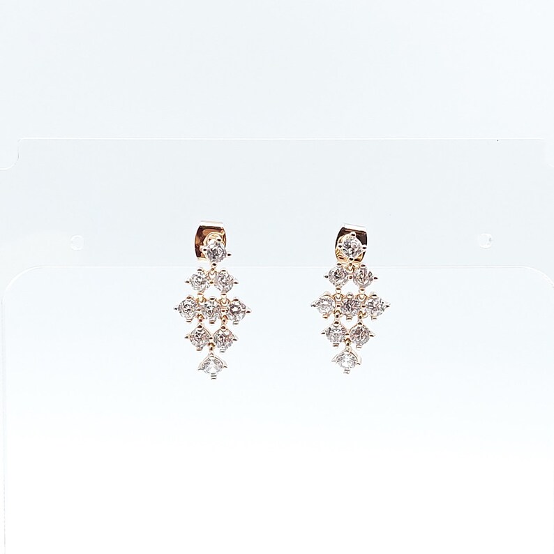 Waterfall Earrings, Rose Gold Bridal Earrings, Bridal Earrings Chandelier, Cluster Earrings, Fringe Earrings, Perfect Gift for Her image 3