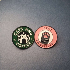 Pawsitive Coffee Cat Pin Set