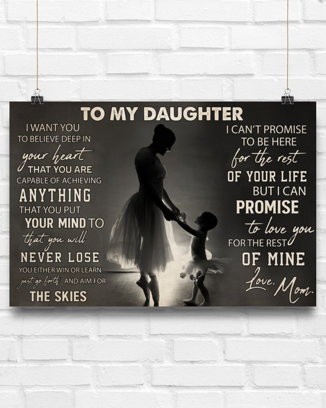 To My Daughter Poster Wall Decorate Bedroom Decoration Etsy