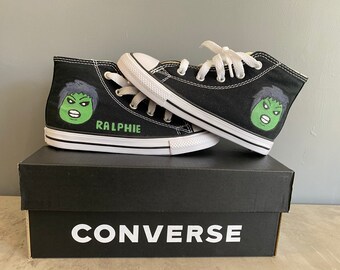 Custom Hand Drawn Hulk Converse