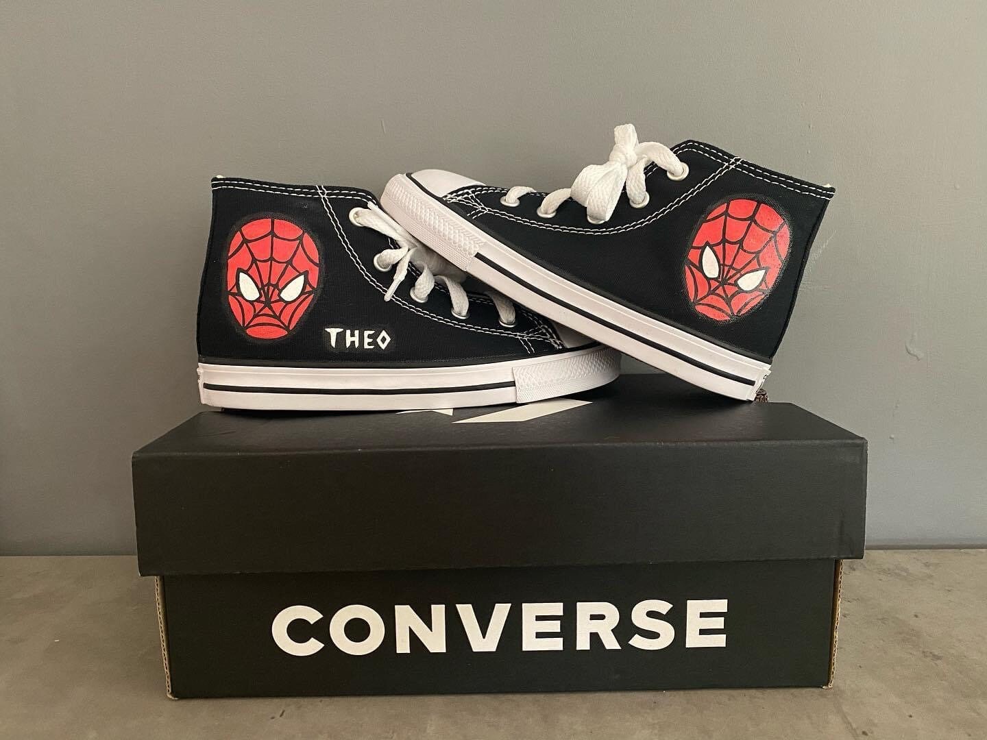 Custom Hand Drawn Spider man Converse Etsy Singapore