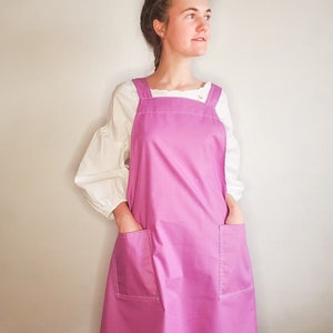 Cross Back Apron Sewing Pattern PDF Japanese Apron With Pockets Printable Pattern Instant Download, Pinafore Reversible No-ties Apron XS-5XL image 7
