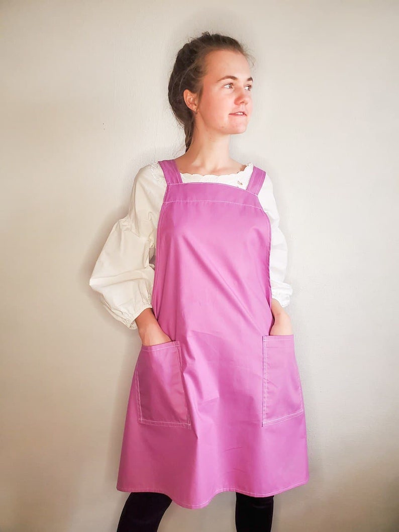 Cross Back Apron Sewing Pattern PDF Japanese Apron With Pockets Printable Pattern Instant Download, Pinafore Reversible No-ties Apron XS-5XL image 7